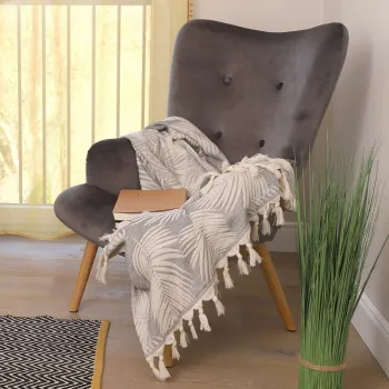 Fotoliu Moss, Homla, 70x48x95 cm, lemn/poliester, gri/natur imagine