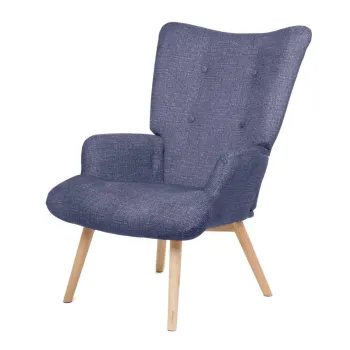 Fotoliu Moss Pop, Homla, 70x55x95 cm, lemn/poliester, albastru imagine