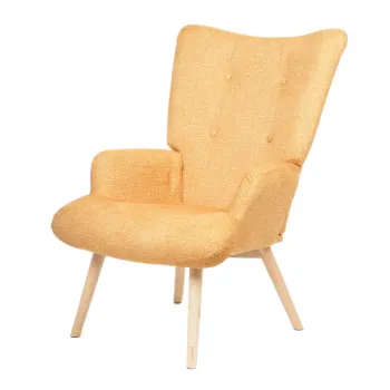 Fotoliu Moss Pop, Homla, 70x55x95 cm, lemn/poliester, mustar imagine