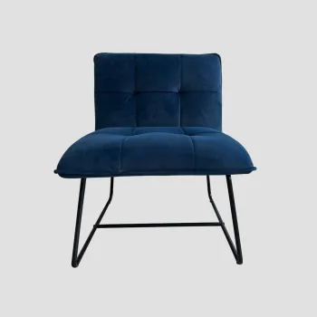 Fotoliu Nelox, Homla, 69x63x73 cm, MDF/metal/catifea, bleumarin imagine