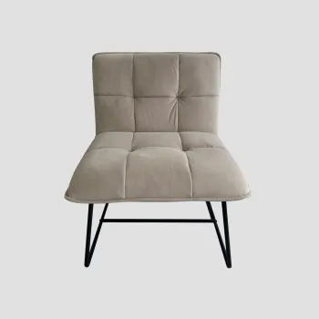 Fotoliu Nelox, Homla, 69x63x73 cm, MDF/metal/catifea, gri imagine