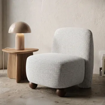 Fotoliu Norello, Homla, 77x66x77 cm, MDF/poliester, bej/maro imagine