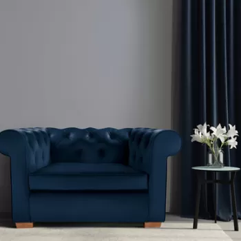 Fotoliu Oxford Chesterfield, 93x116x75 cm, Albastru imagine