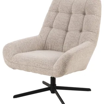 Fotoliu Paris, Actona, 73x76x89 cm, rotativ, tesatura Boucle/otel, bej imagine