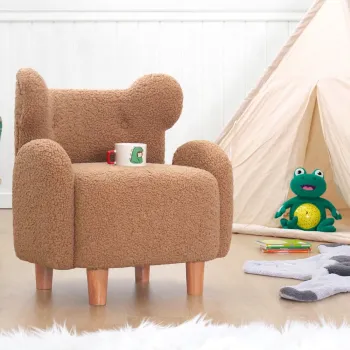 Fotoliu pentru copii, Fluffe, 209FLF1431, Blana artificiala, Maro imagine