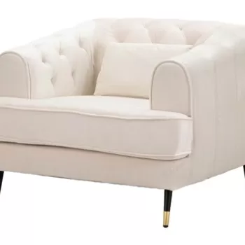 Fotoliu, Praga, Mauro Ferretti, 93 x 86 x 71 cm, lemn de eucalipt/poliester/metal, crem/auriu imagine