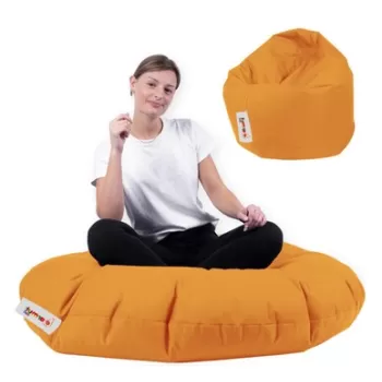 Fotoliu puf, Bean Bag, Ferndale, 100 cm, poliester impermeabil, portocaliu imagine