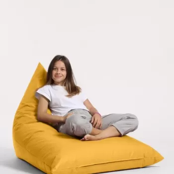 Fotoliu puf, Bean Bag Ferndale, Pyramid Bed, 145 cm, poliester impermeabil, galben imagine