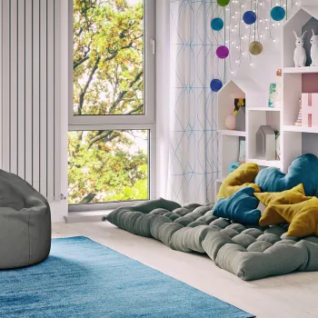 Fotoliu puf ELTAP, Bondo, 85x120x120 cm, poliester, gri inchis imagine
