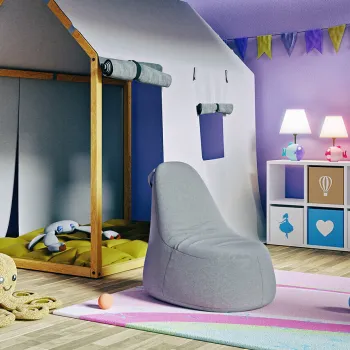 Fotoliu puf ELTAP, Mario, 78x83x83 cm, poliester, gri deschis imagine