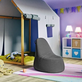 Fotoliu puf ELTAP, Mario, 78x83x83 cm, poliester, gri inchis imagine