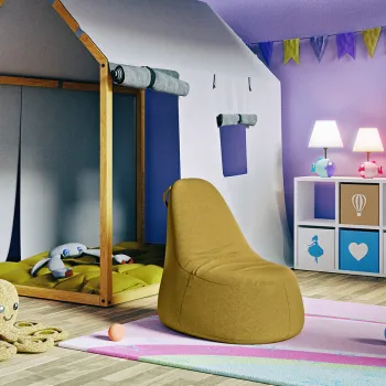 Fotoliu puf ELTAP, Mario, 78x83x83 cm, poliester, mustar imagine
