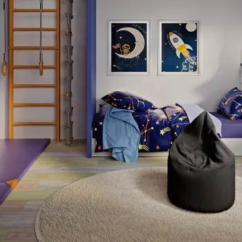 Fotoliu puf ELTAP, Robo, 70x90x70 cm, poliester, negru imagine