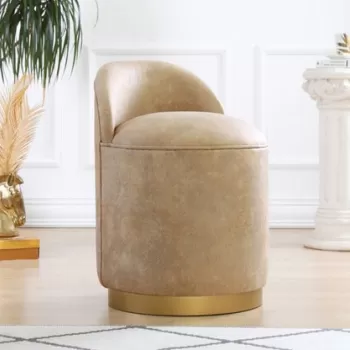 Fotoliu puf, Fluffe, 209FLF1101, Piele nubuck, Camel imagine