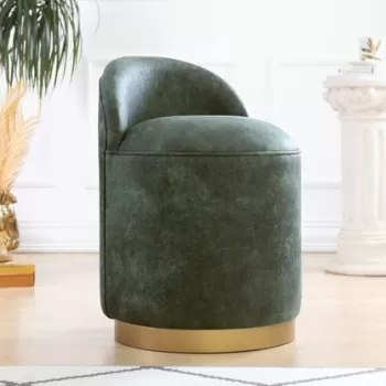 Fotoliu puf, Fluffe, 209FLF1102, Piele nubuck, Verde imagine