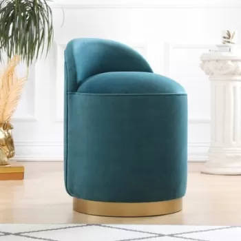 Fotoliu puf, Fluffe, 209FLF1108, Catifea, Verde petrol imagine