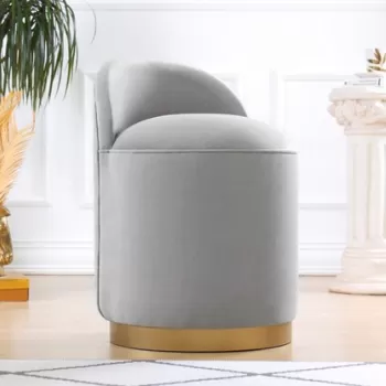 Fotoliu puf, Fluffe, 209FLF1109, Catifea, Gri deschis imagine