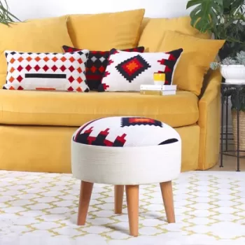 Fotoliu puf, Fluffe, 209FLF1110, 50% bumbac / 50% poliester, Multicolor imagine