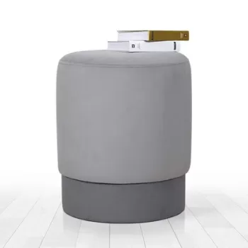 Fotoliu puf, Fluffe, 209FLF1125, 50% Bumbac / 50% Catifea, Gri imagine