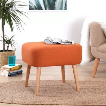 Fotoliu puf, Fluffe, 209FLF1128, 50% bumbac, 50% in, Portocaliu imagine