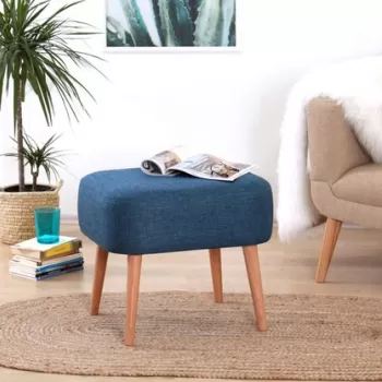 Fotoliu puf, Fluffe, 209FLF1129, 50% bumbac, 50% in, Albastru imagine