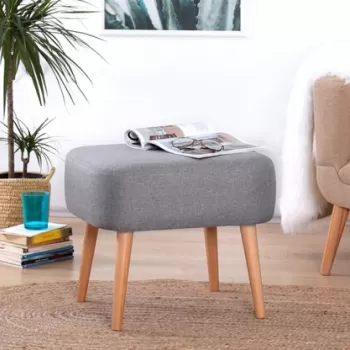 Fotoliu puf, Fluffe, 209FLF1130, 50% bumbac, 50% in, Gri imagine