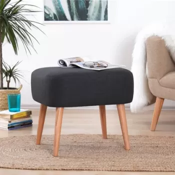 Fotoliu puf, Fluffe, 209FLF1131, 50% bumbac, 50% in, Gri inchis imagine