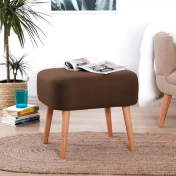 Fotoliu puf, Fluffe, 209FLF1133, 50% bumbac, 50% in, Maro imagine