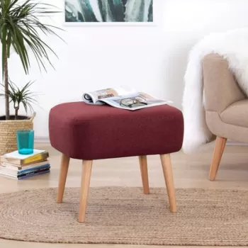 Fotoliu puf, Fluffe, 209FLF1134, 50% bumbac, 50% in, Rosu claret imagine