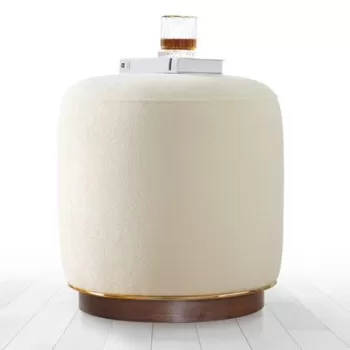 Fotoliu puf, Fluffe, 209FLF1147, Bumbac, Crem imagine