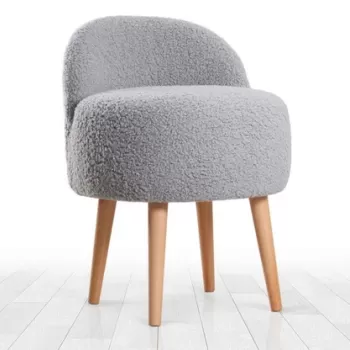 Fotoliu puf, Fluffe, 209FLF1152, Blana artificiala, Gri imagine