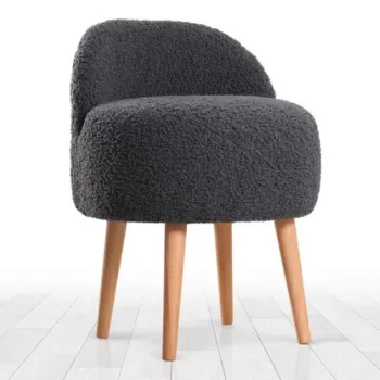 Fotoliu puf, Fluffe, 209FLF1153, Blana artificiala, Gri inchis imagine