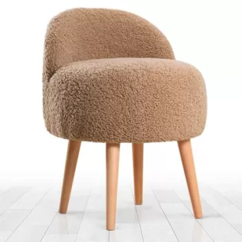 Fotoliu puf, Fluffe, 209FLF1154, Blana artificiala, Cafea imagine