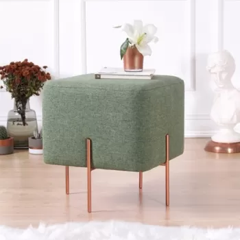 Fotoliu puf, Fluffe, 209FLF1183, 50% bumbac, 50% in, Verde imagine