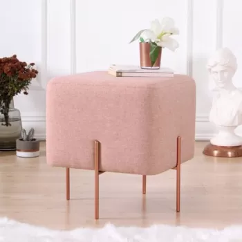 Fotoliu puf, Fluffe, 209FLF1186, 50% bumbac, 50% in, Roz imagine