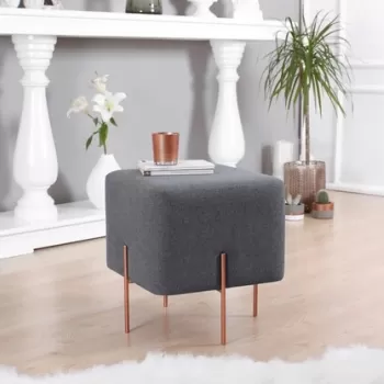 Fotoliu puf, Fluffe, 209FLF1189, 50% bumbac, 50% in, Gri inchis imagine