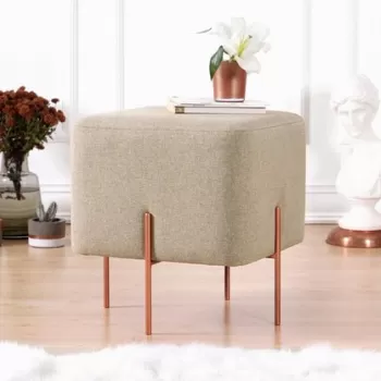 Fotoliu puf, Fluffe, 209FLF1190, 50% bumbac, 50% in, Cafea imagine