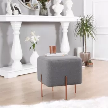 Fotoliu puf, Fluffe, 209FLF1193, 50% bumbac, 50% in, Gri imagine