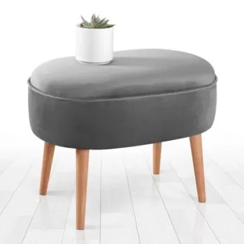 Fotoliu puf, Fluffe, 209FLF1204, Catifea, Gri imagine