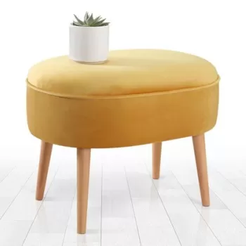 Fotoliu puf, Fluffe, 209FLF1205, Catifea, Galben imagine