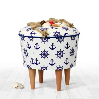 Fotoliu puf, Fluffe, 209FLF1215, Microfibra, Albastru alb imagine