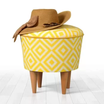 Fotoliu puf, Fluffe, 209FLF1218, Microfibra, Galben imagine