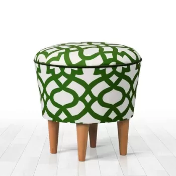 Fotoliu puf, Fluffe, 209FLF1219, Microfibra, Verde/Alb imagine