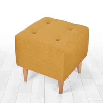 Fotoliu puf, Fluffe, 209FLF1221, 50% Bumbac / 50% Catifea, Galben imagine