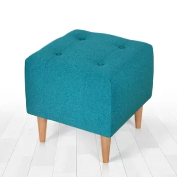 Fotoliu puf, Fluffe, 209FLF1223, 50% Bumbac / 50% Catifea, Turcoaz imagine