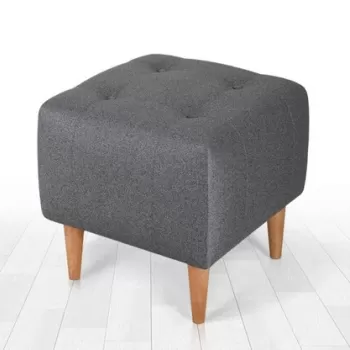 Fotoliu puf, Fluffe, 209FLF1225, 50% Bumbac / 50% Catifea, Gri imagine