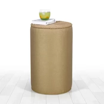 Fotoliu puf, Fluffe, 209FLF1241, 50% bumbac, 50% in, Auriu imagine