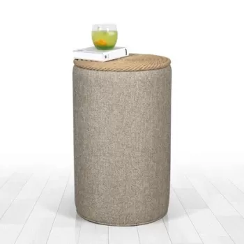 Fotoliu puf, Fluffe, 209FLF1242, 50% bumbac, 50% in, Bej imagine