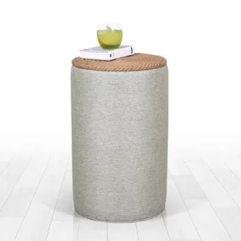 Fotoliu puf, Fluffe, 209FLF1245, 50% bumbac, 50% in, Gri imagine