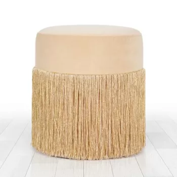 Fotoliu puf, Fluffe, 209FLF1255, Catifea, Auriu imagine